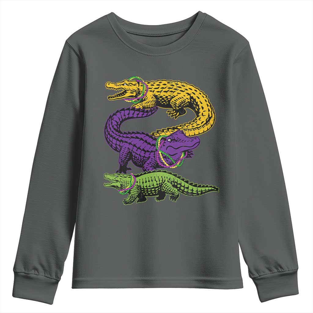 Aligator Crocodiles Louisiana Mardi Gras Youth Sweatshirt