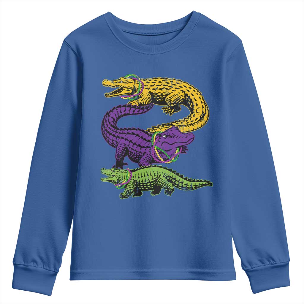 Aligator Crocodiles Louisiana Mardi Gras Youth Sweatshirt