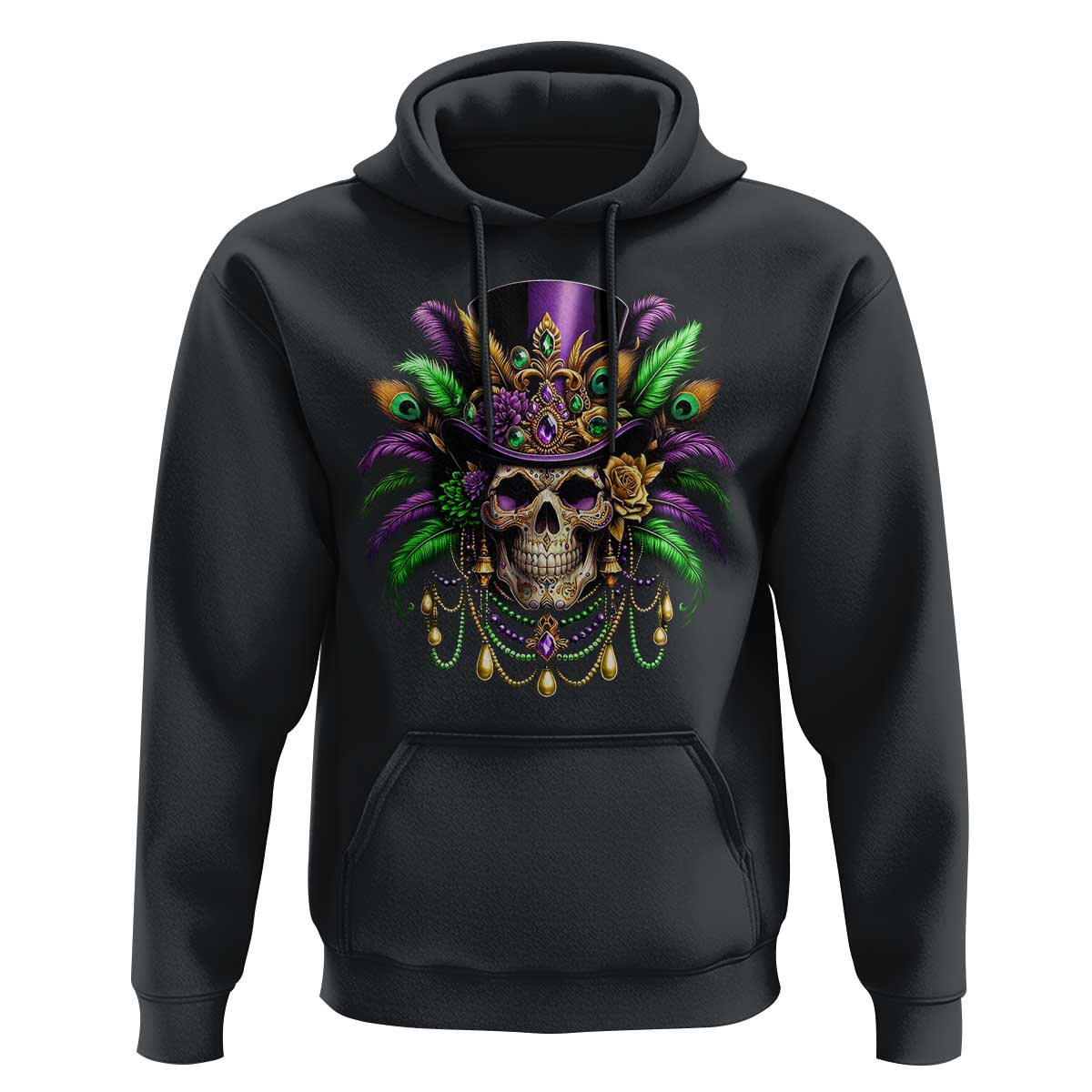 Mardi Gras Sugar Skull Hoodie Fat Tuesday