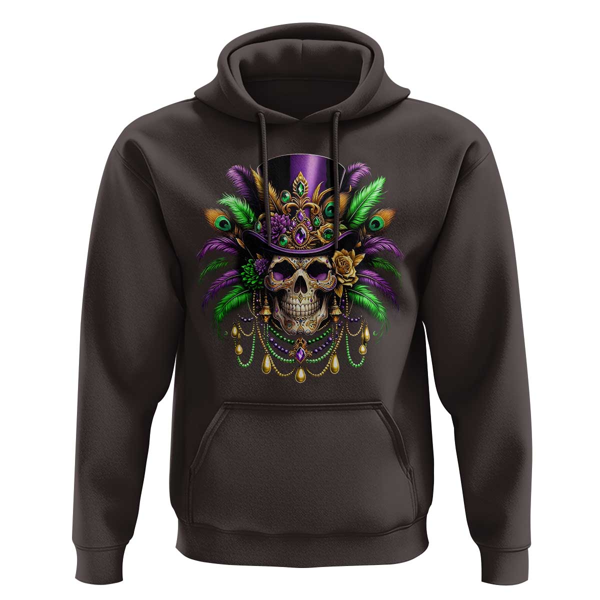 Mardi Gras Sugar Skull Hoodie Fat Tuesday