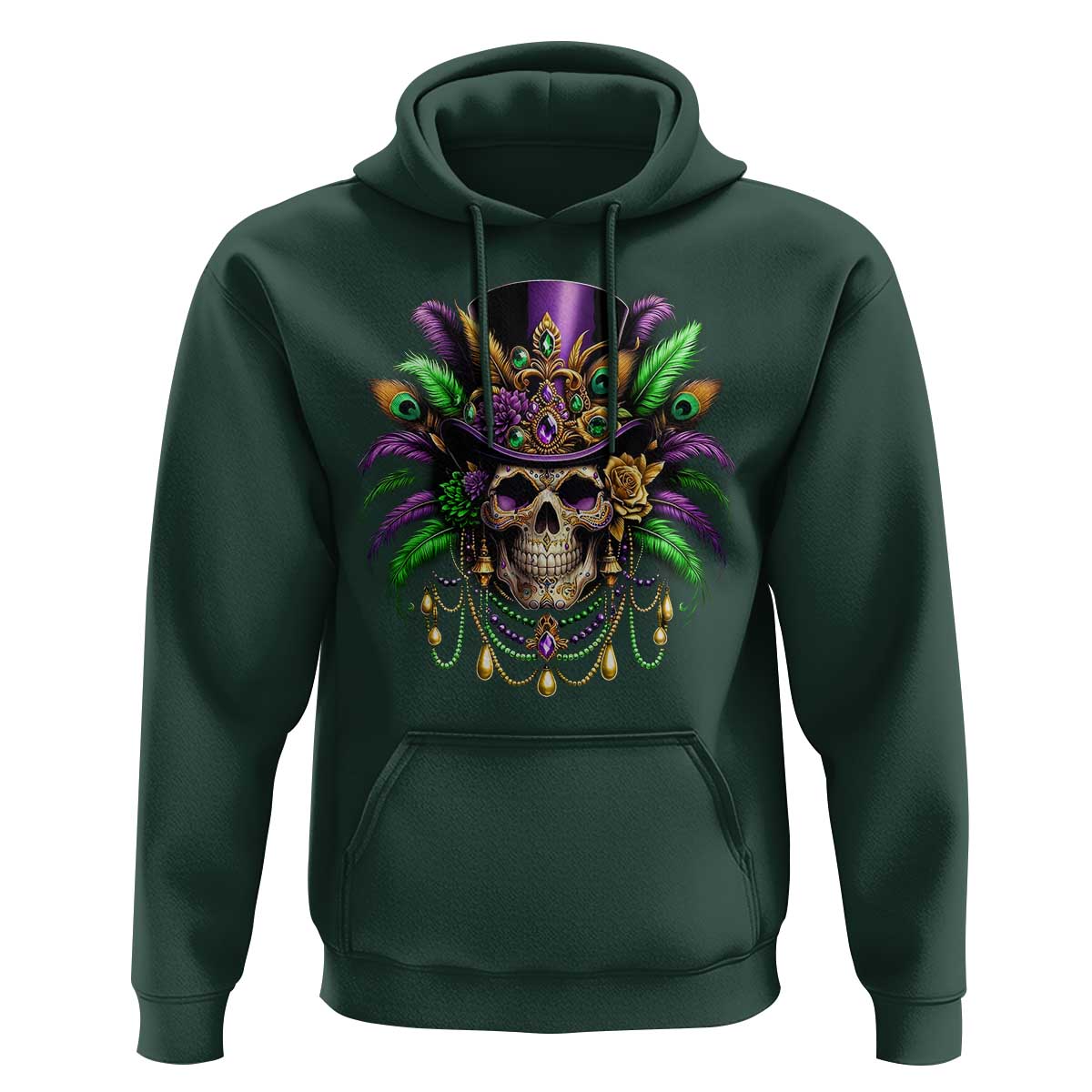 Mardi Gras Sugar Skull Hoodie Fat Tuesday