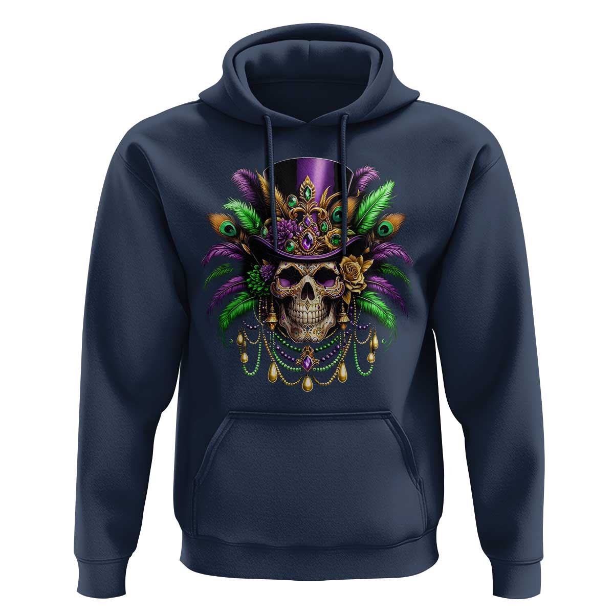 Mardi Gras Sugar Skull Hoodie Fat Tuesday