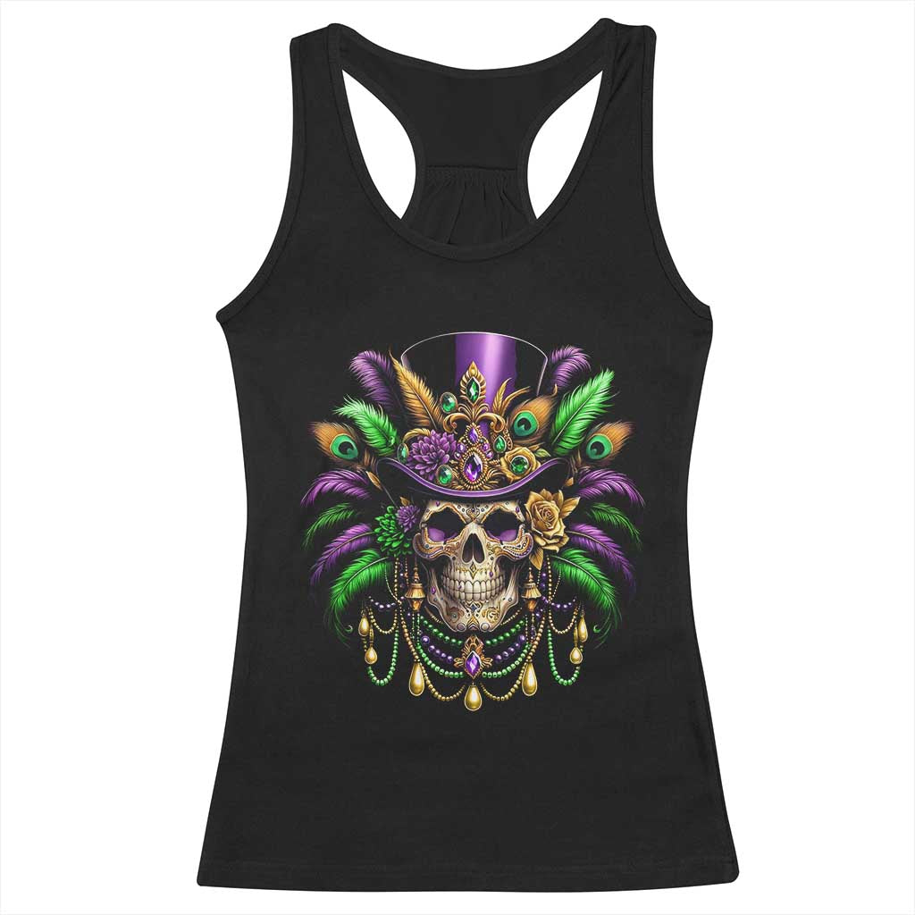 Mardi Gras Sugar Skull Racerback Tank Top Fat Tuesday