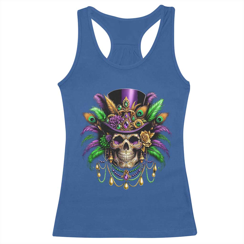 Mardi Gras Sugar Skull Racerback Tank Top Fat Tuesday