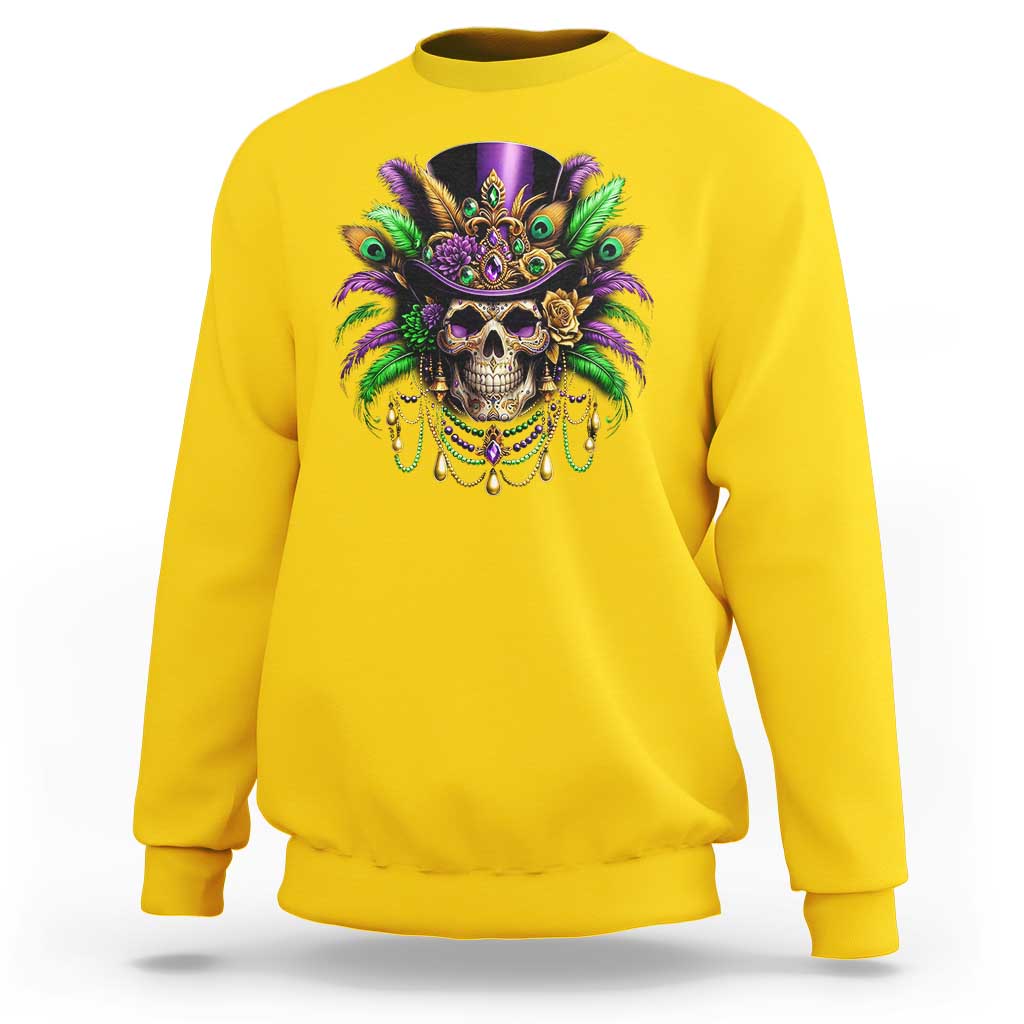 Mardi Gras Sugar Skull Sweatshirt Fat Tuesday