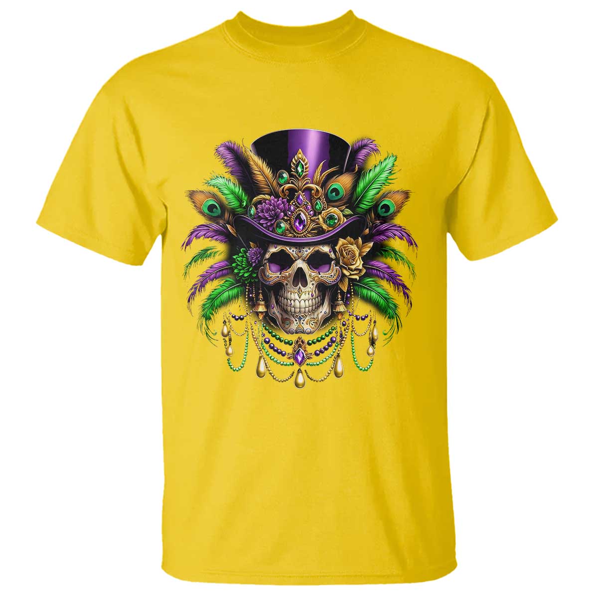 Mardi Gras Sugar Skull T Shirt Fat Tuesday
