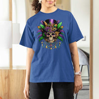 Mardi Gras Sugar Skull T Shirt For Women Fat Tuesday