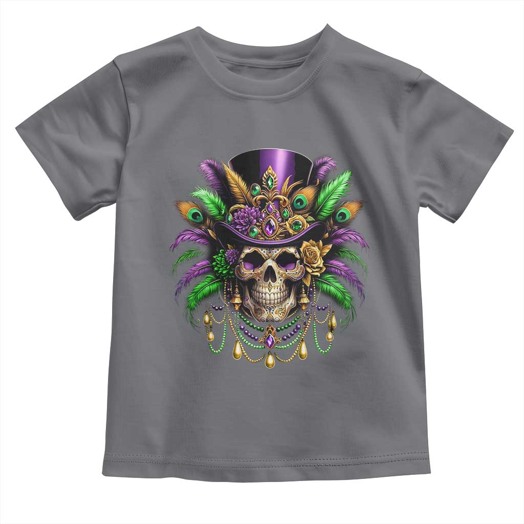 Mardi Gras Sugar Skull Toddler T Shirt Fat Tuesday
