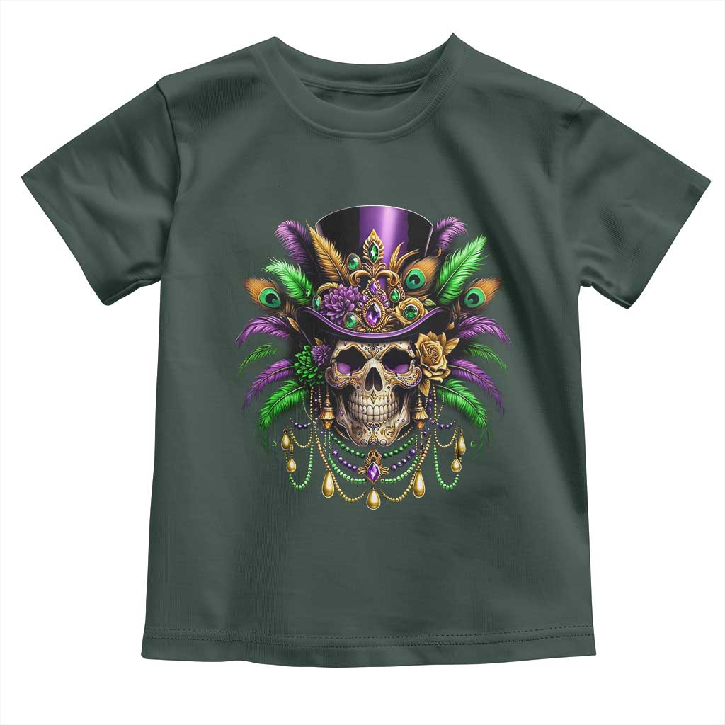 Mardi Gras Sugar Skull Toddler T Shirt Fat Tuesday