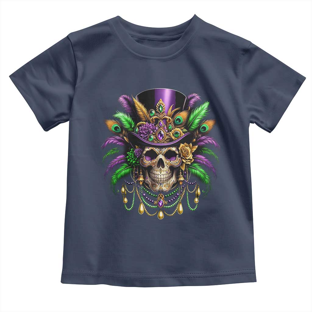 Mardi Gras Sugar Skull Toddler T Shirt Fat Tuesday