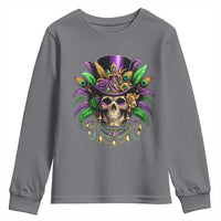 Mardi Gras Sugar Skull Youth Sweatshirt Fat Tuesday