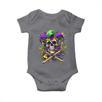 Mardi Gras Jester Skull Baby Onesie New Orleans Skeleton Beads