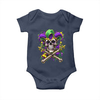 Mardi Gras Jester Skull Baby Onesie New Orleans Skeleton Beads