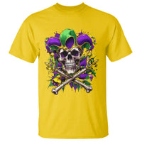 Mardi Gras Jester Skull T Shirt New Orleans Skeleton Beads