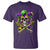 Mardi Gras Jester Skull T Shirt New Orleans Skeleton Beads