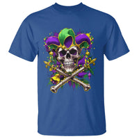 Mardi Gras Jester Skull T Shirt New Orleans Skeleton Beads