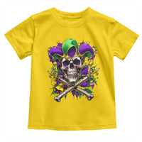 Mardi Gras Jester Skull Toddler T Shirt New Orleans Skeleton Beads