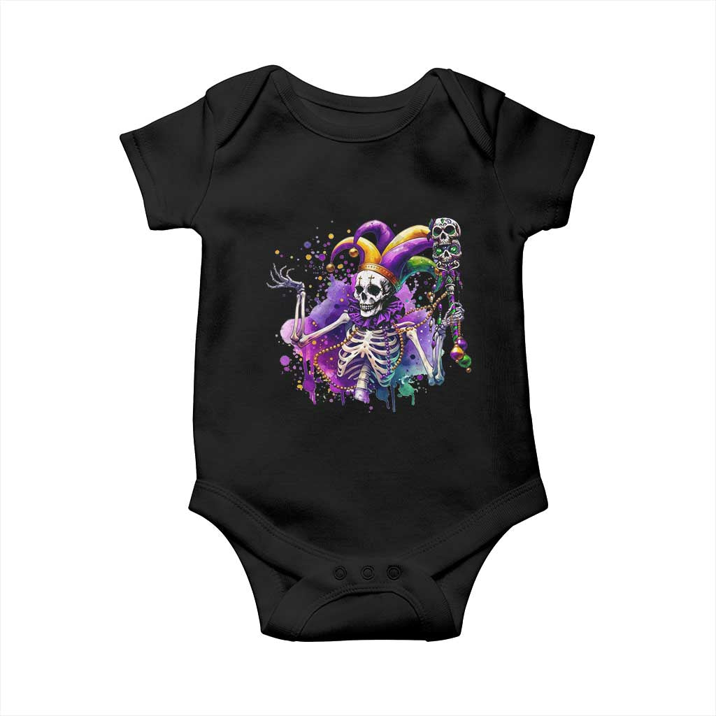 Mardi Gras Baby Onesie Jester Skeleton Skull Lovers