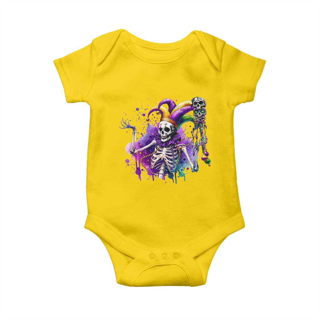 Mardi Gras Baby Onesie Jester Skeleton Skull Lovers