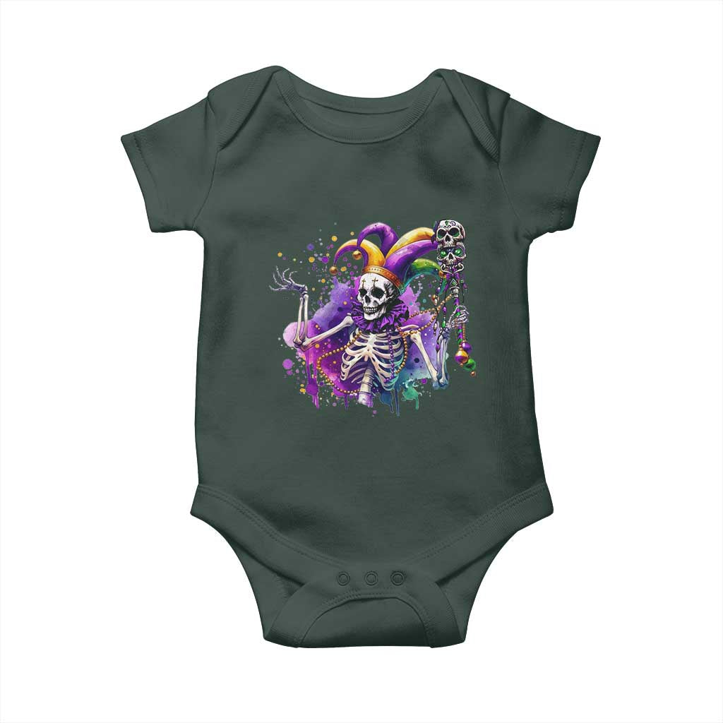 Mardi Gras Baby Onesie Jester Skeleton Skull Lovers
