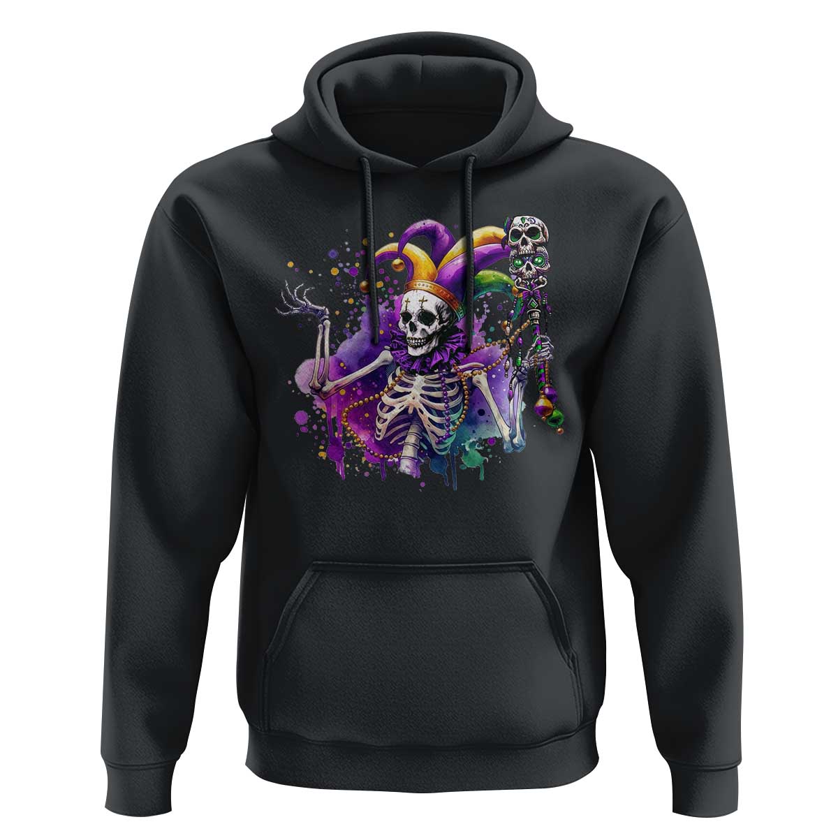 Mardi Gras Hoodie Jester Skeleton Skull Lovers