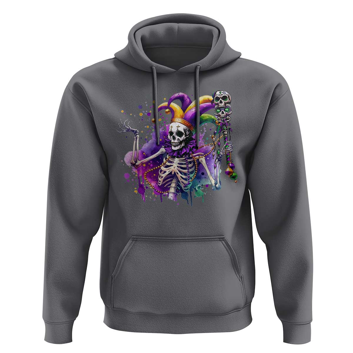 Mardi Gras Hoodie Jester Skeleton Skull Lovers