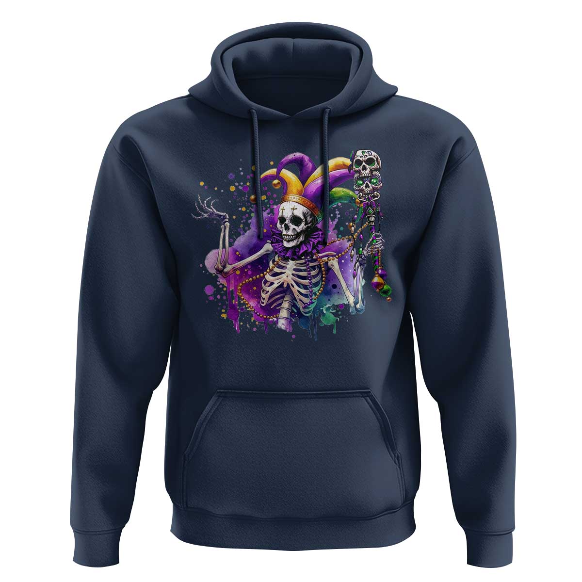 Mardi Gras Hoodie Jester Skeleton Skull Lovers