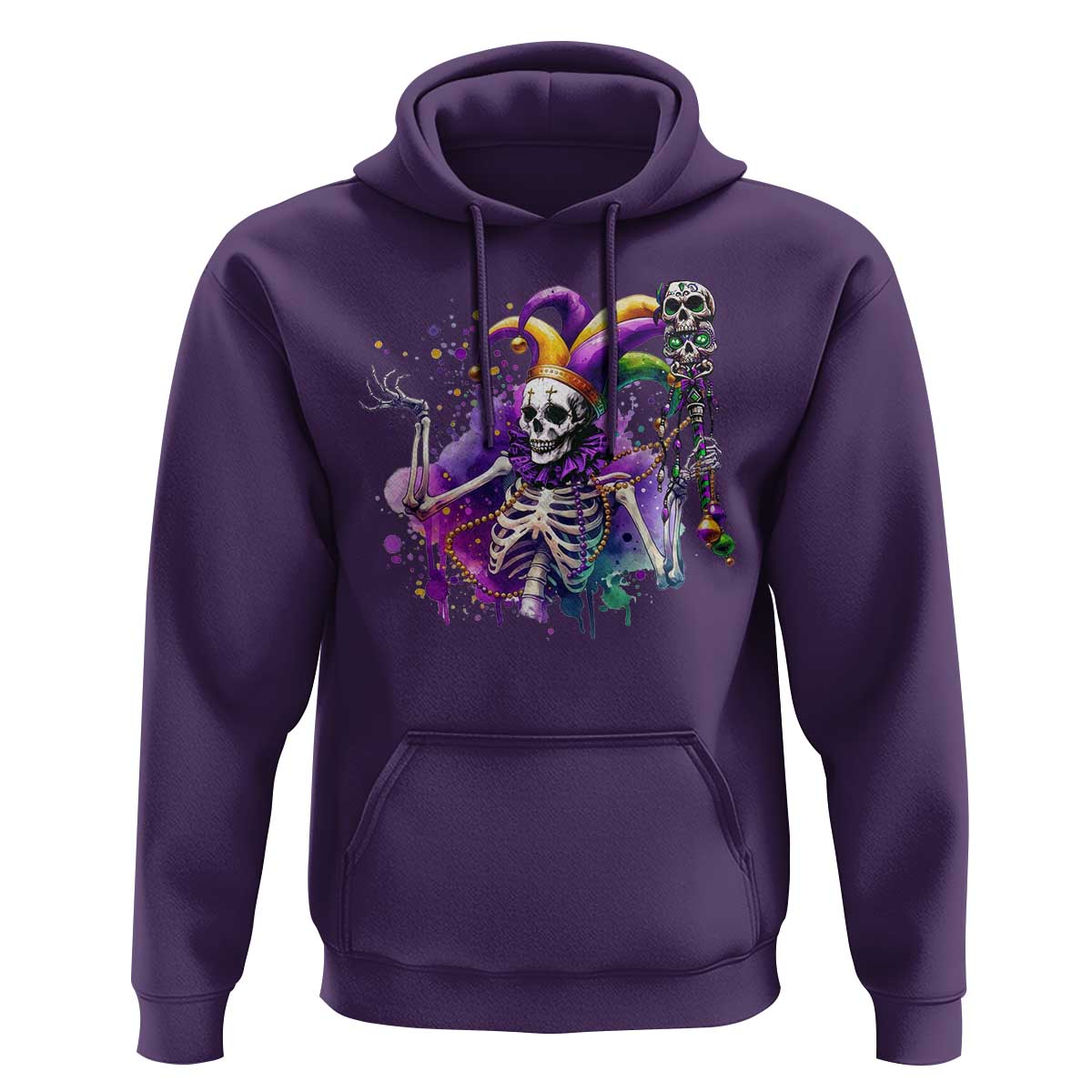 Mardi Gras Hoodie Jester Skeleton Skull Lovers