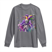 Mardi Gras Long Sleeve Shirt Jester Skeleton Skull Lovers