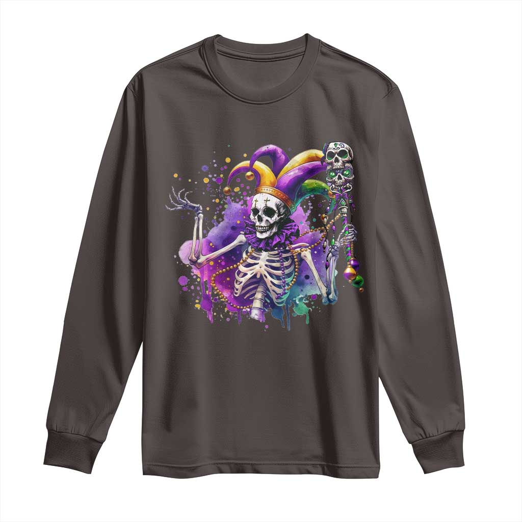 Mardi Gras Long Sleeve Shirt Jester Skeleton Skull Lovers