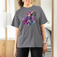 Mardi Gras T Shirt For Women Jester Skeleton Skull Lovers