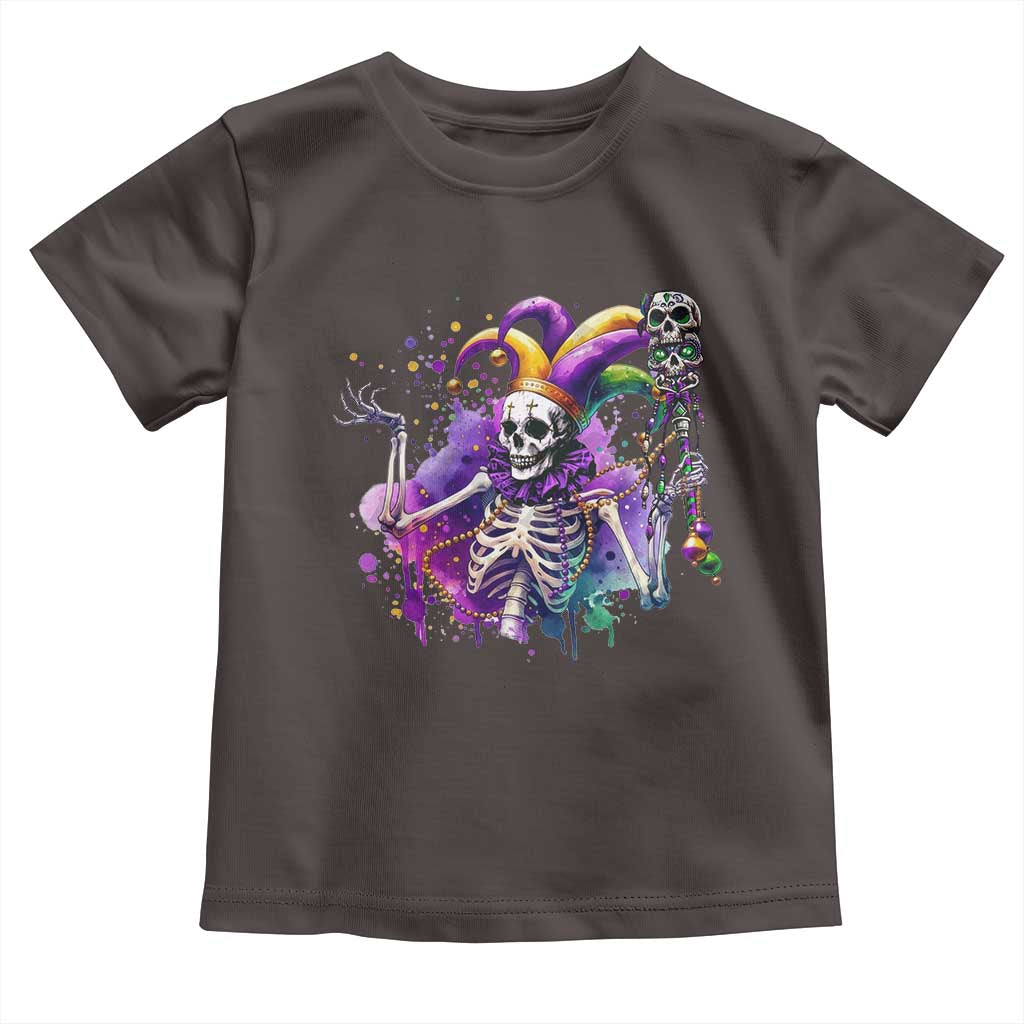 Mardi Gras Toddler T Shirt Jester Skeleton Skull Lovers
