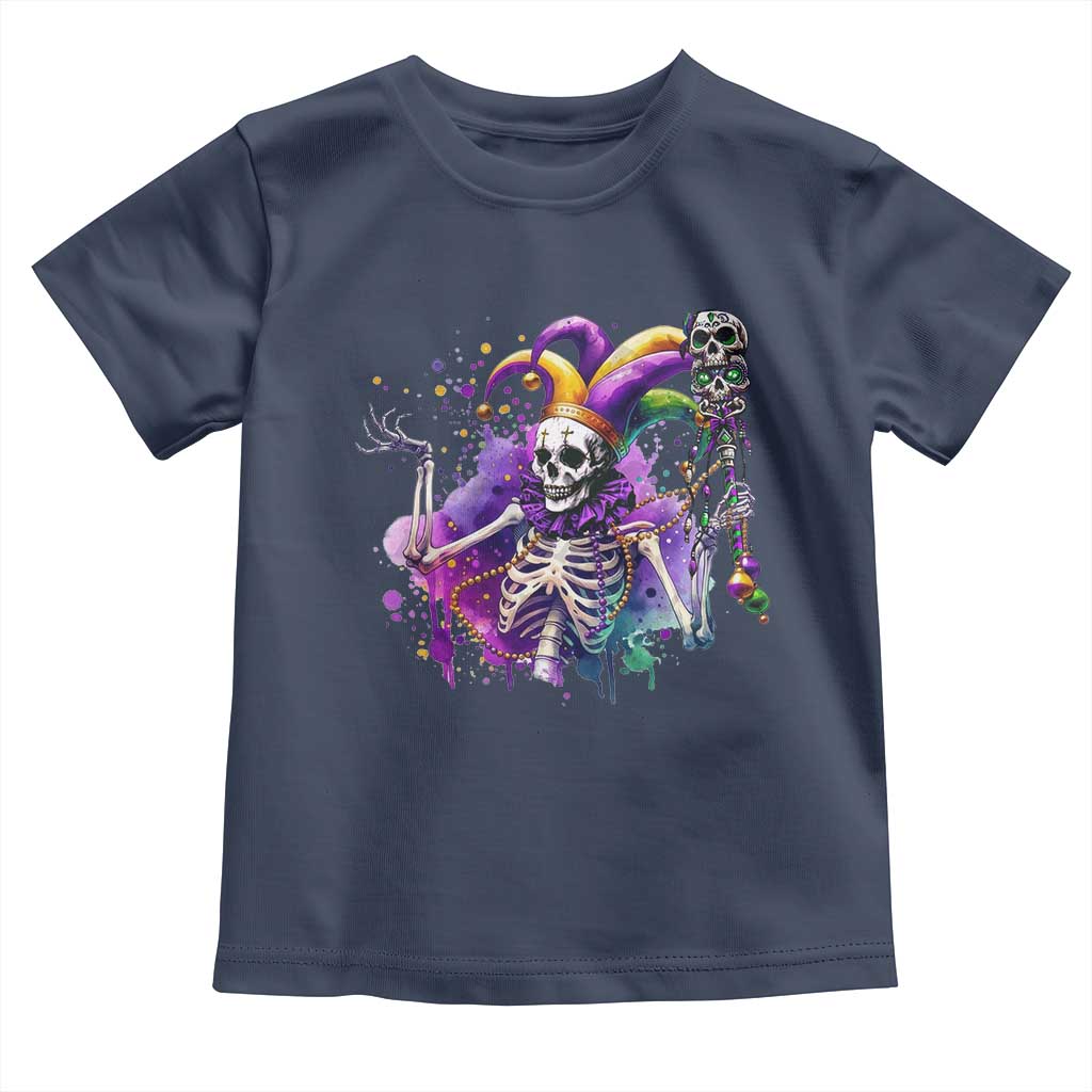 Mardi Gras Toddler T Shirt Jester Skeleton Skull Lovers