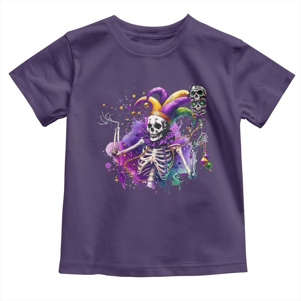 Mardi Gras Toddler T Shirt Jester Skeleton Skull Lovers