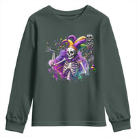 Mardi Gras Youth Sweatshirt Jester Skeleton Skull Lovers