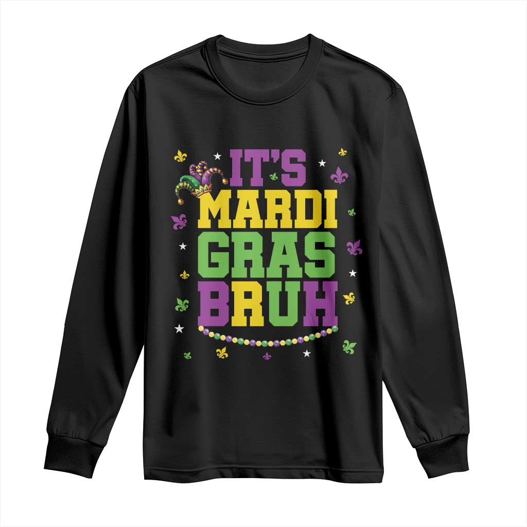 Bruh Mardi Gras Long Sleeve Shirt Funny Fat Tuesday Teens Boys Kids