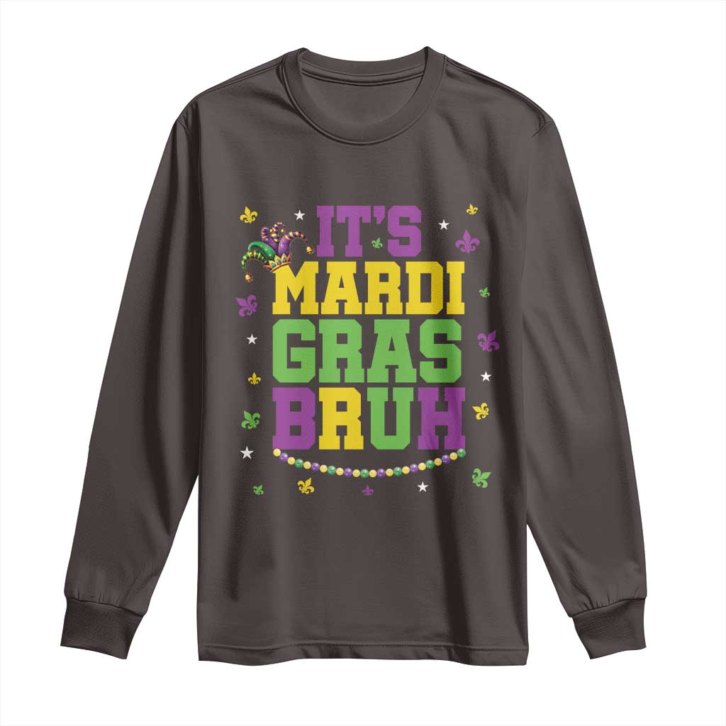 Bruh Mardi Gras Long Sleeve Shirt Funny Fat Tuesday Teens Boys Kids