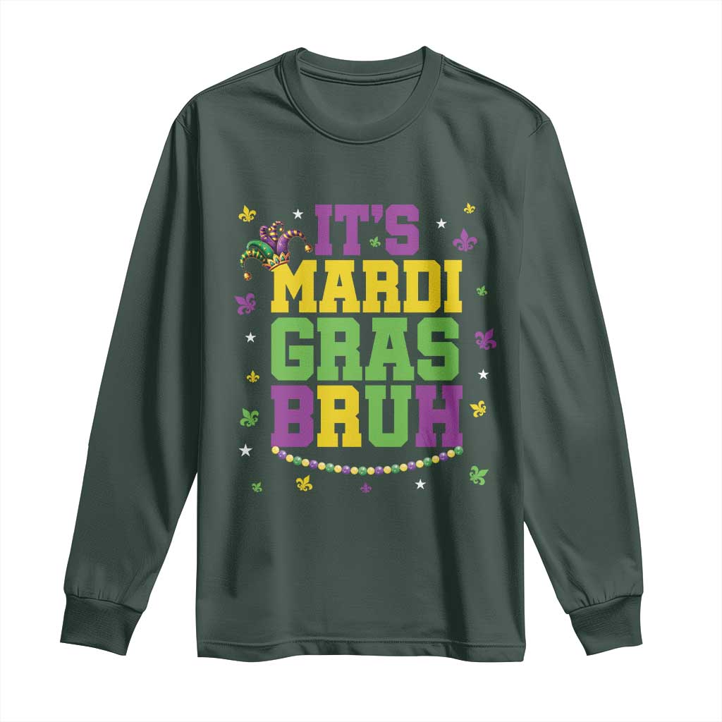 Bruh Mardi Gras Long Sleeve Shirt Funny Fat Tuesday Teens Boys Kids