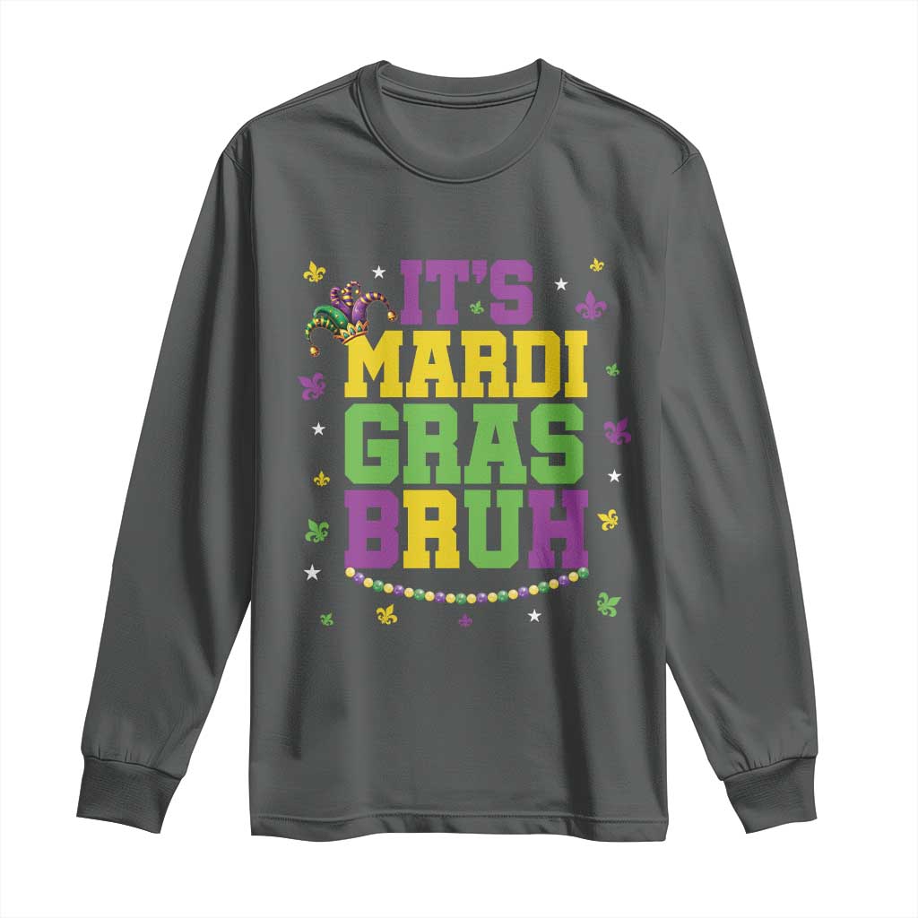 Bruh Mardi Gras Long Sleeve Shirt Funny Fat Tuesday Teens Boys Kids