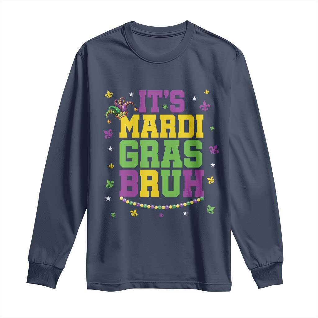 Bruh Mardi Gras Long Sleeve Shirt Funny Fat Tuesday Teens Boys Kids