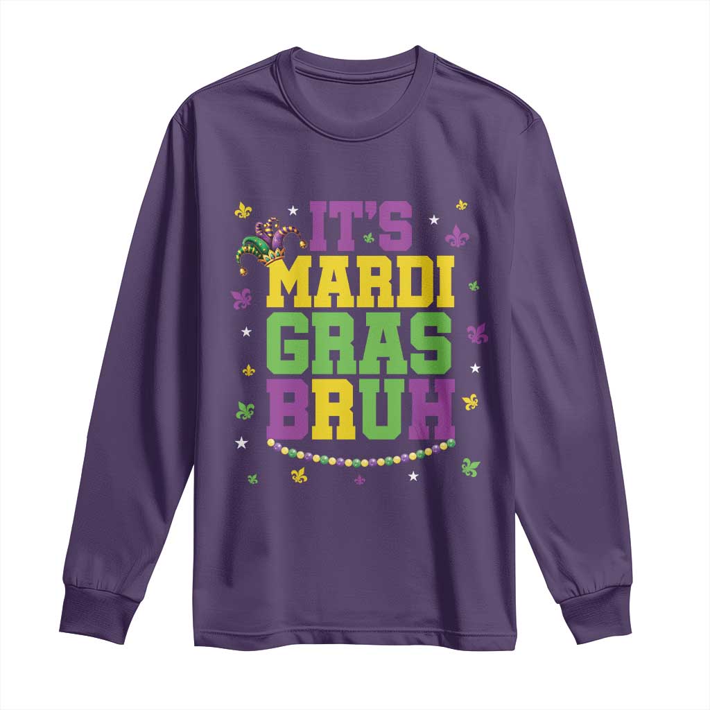 Bruh Mardi Gras Long Sleeve Shirt Funny Fat Tuesday Teens Boys Kids