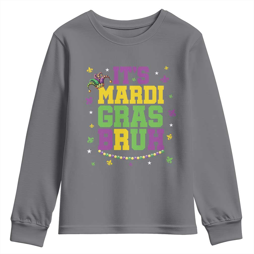 Bruh Mardi Gras Youth Sweatshirt Funny Fat Tuesday Teens Boys Kids