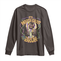 It's Mardi Gras Bruh Long Sleeve Shirt Glitter Print Crawfish Beads