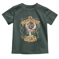 It's Mardi Gras Bruh Toddler T Shirt Glitter Print Crawfish Beads