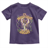 It's Mardi Gras Bruh Toddler T Shirt Glitter Print Crawfish Beads