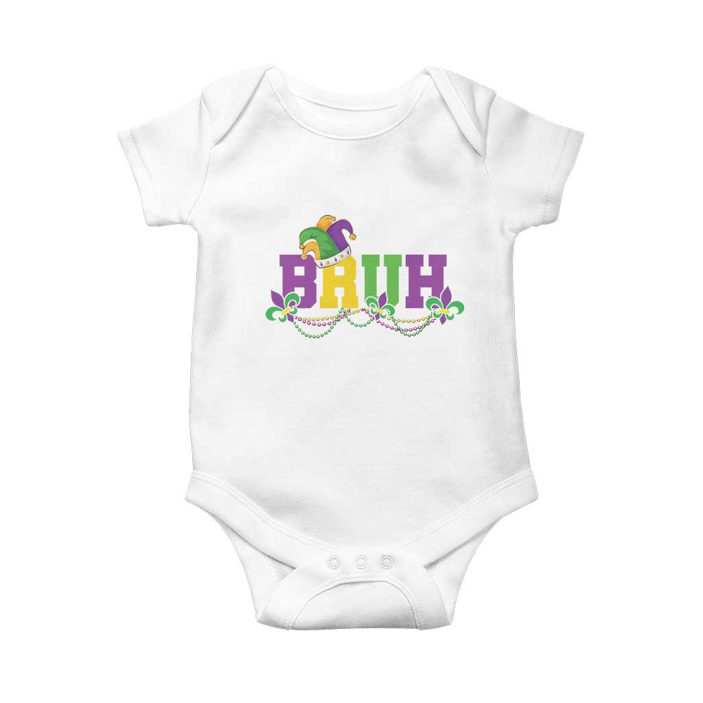 Bruh Mardi Gras Baby Onesie Carnival New Orleans Trip Parade Outfit Teens Boys Kids - Wonder Print Shop