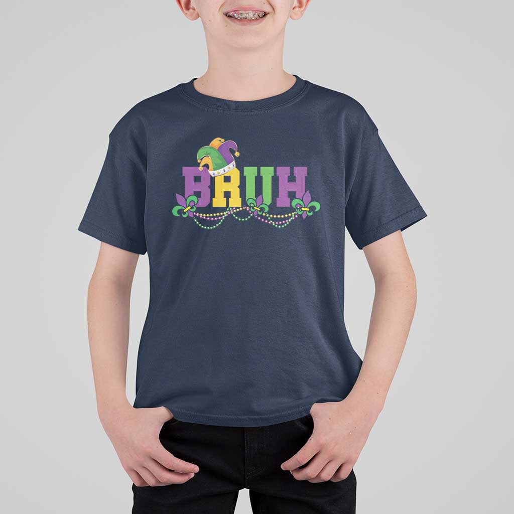 Bruh Mardi Gras T Shirt For Kid Carnival New Orleans Trip Parade Outfit Teens Boys Kids - Wonder Print Shop