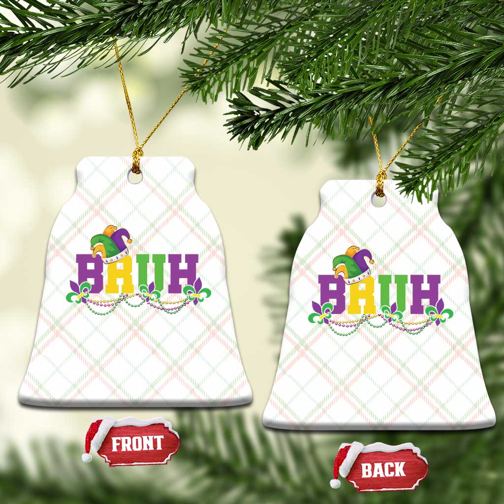 Bruh Mardi Gras Ceramic Ornament Carnival New Orleans Trip Parade Outfit Teens Boys Kids - Wonder Print Shop