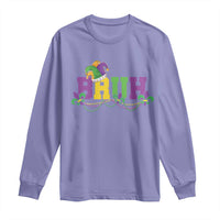 Bruh Mardi Gras Long Sleeve Shirt Carnival New Orleans Trip Parade Outfit Teens Boys Kids - Wonder Print Shop