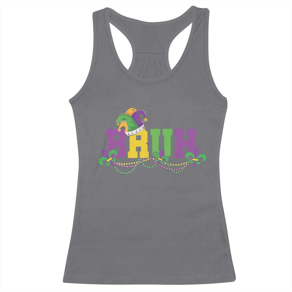 Bruh Mardi Gras Racerback Tank Top Carnival New Orleans Trip Parade Outfit Teens Boys Kids - Wonder Print Shop